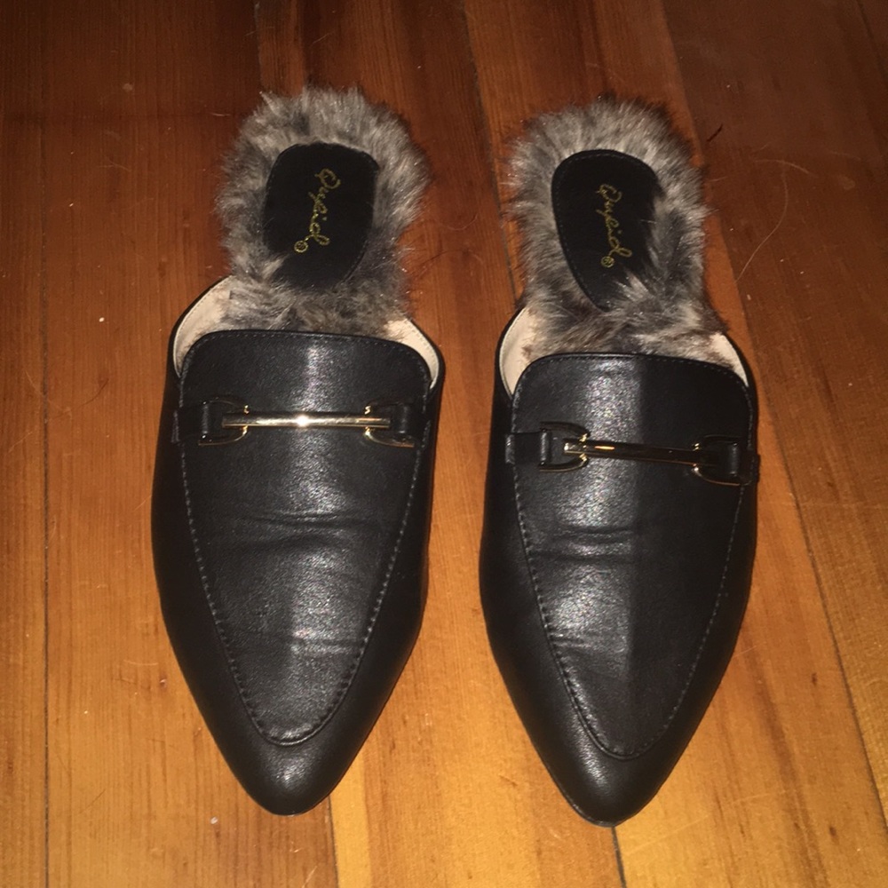 Qupid Faux Fur Loafers